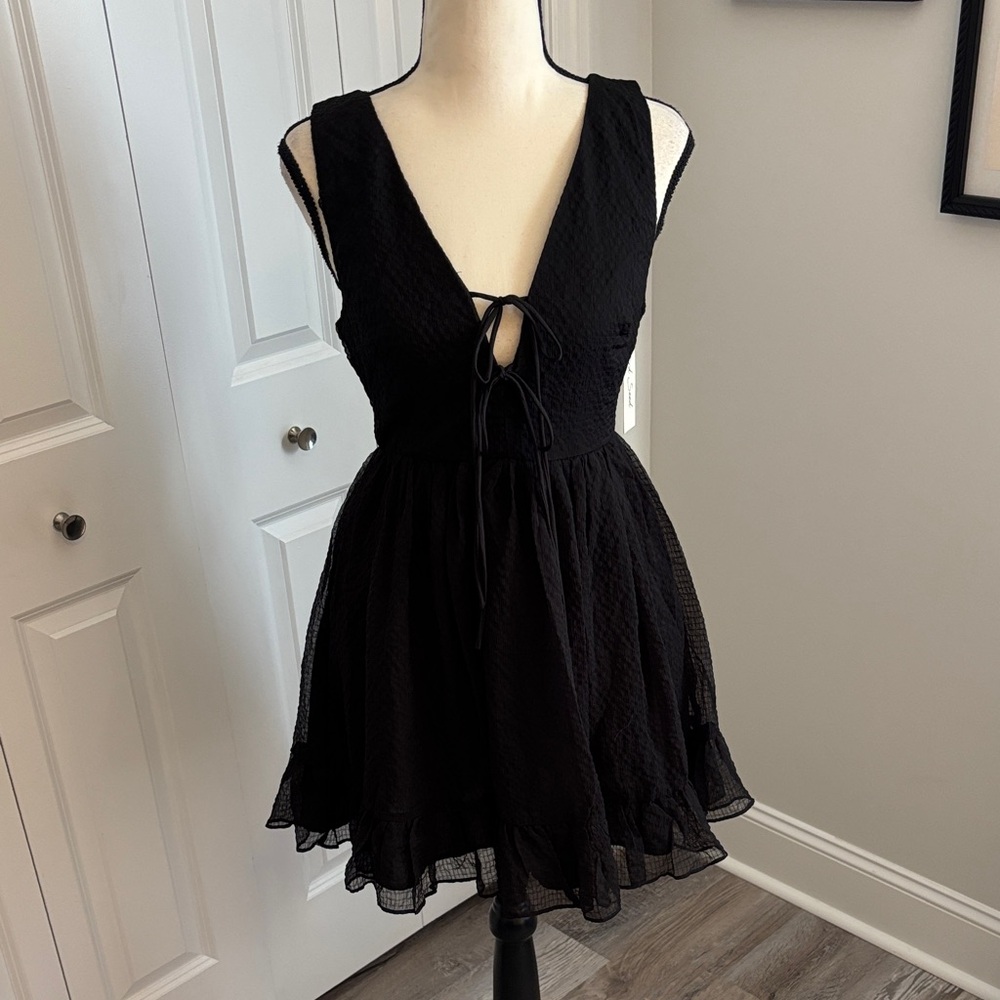 Mustard Seed Black Mini Dress NWT